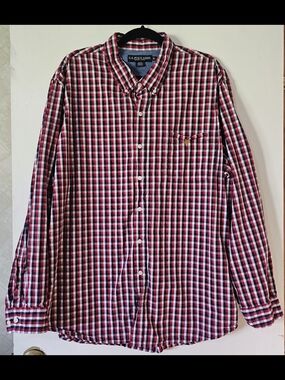 U.S. Polo Assn. Men’s Red/White/Navy Plaid Button-Down Shirt